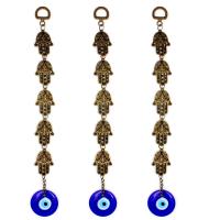 Hanging Ornaments, Tibetan Style, with Lampwork, Hamsa, antique bronze color plated, folk style & Unisex, 260mm, Sold By PC