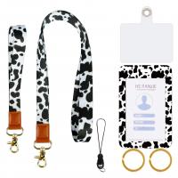 Polyester Lanyard Card Holder with PVC Plastic portable & Unisex Sold By Set