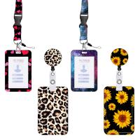 Plastic Lanyard Card Holder with Polyester portable & Unisex Sold By Set