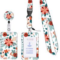 Plastic Lanyard Card Holder, with Polyester Cord, portable & Christmas Design & Unisex, more colors for choice, 400x20mm, Sold By Set