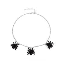 Zinklegierung Schmuck Halskette, mit Verlängerungskettchen von 1.97inch, Spinne, Design für Halloween & Modeschmuck & für Frau, frei von Nickel, Blei & Kadmium, Länge:ca. 15.55 ZollInch, verkauft von PC
