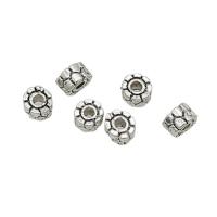 Tibetan Style Spacer Beads, Rondelle, antique silver color plated, DIY, nickel, lead & cadmium free, 5x3mm, Approx 100PCs/Bag, Sold By Bag