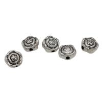 Tibetan Style Flower Beads, antique silver color plated, DIY, nickel, lead & cadmium free, 7mm, Approx 100PCs/Bag, Sold By Bag