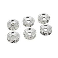 Tibetan Style Spacer Beads, Flat Round, antique silver color plated, DIY & different size for choice, nickel, lead & cadmium free, Approx 100PCs/Bag, Sold By Bag