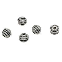 Tibetan Style Jewelry Beads, Round, antique silver color plated, DIY, nickel, lead & cadmium free, 5mm, Approx 100PCs/Bag, Sold By Bag
