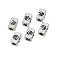 Tibetan Style Spacer Beads, Rectangle, antique silver color plated, DIY, nickel, lead & cadmium free, 4x7mm, Approx 100PCs/Bag, Sold By Bag
