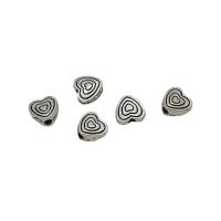 Zinklegering Heart Beads, Zinc Alloy, Hart, antiek zilver plated, DIY, nikkel, lood en cadmium vrij, 6x6mm, Ca 100pC's/Bag, Verkocht door Bag