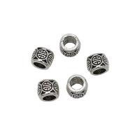 Tibetan Style Jewelry Beads, barrel, antique silver color plated, DIY, nickel, lead & cadmium free, 6x5mm, Approx 100PCs/Bag, Sold By Bag