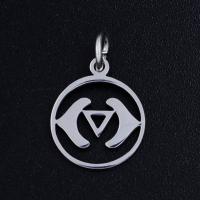 Stainless Steel Pendants 304 Stainless Steel Flat Round Galvanic plating Unisex & hollow Approx Sold By Bag