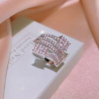 Kubisk Circonia Micro bane messing Ring, forskellig størrelse for valg & Micro Pave cubic zirconia & for kvinde, sølv, nikkel, bly & cadmium fri, 23x22mm, Solgt af PC