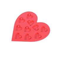 DIY Epoxy Mold Set, Silicone, Heart, red, 105x105x5mm, Sold By PC