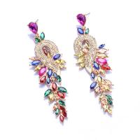 Rhinestone Earring Zinc Alloy plated fashion jewelry & for woman & with rhinestone nickel lead & cadmium free Sold By Pair