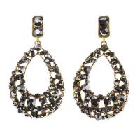 Rhinestone Earring Zinc Alloy Teardrop plated fashion jewelry & for woman & with rhinestone nickel lead & cadmium free Sold By Pair