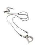 Titanstahl Halskette, mit Verlängerungskettchen von 5cm, Buchstabe D, Modeschmuck & für Frau, keine, 13x10.60mm, Länge:41.2 cm, verkauft von PC