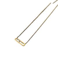 Collar de Acero Titanio, Partículas de acero, con 5cm extender cadena, Joyería & micro arcilla de zirconia cúbica & para mujer, dorado, 24.90x6.40mm, longitud:44.4 cm, Vendido por UD