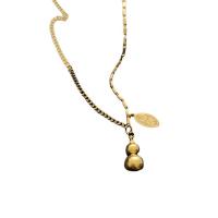 Titanstahl Halskette, Kalebasse, Modeschmuck & für Frau, goldfarben, 6.80x11mm, Länge:39.4 cm, verkauft von PC