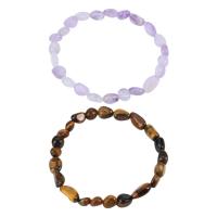 Gemstone Bracelets, Natural Stone, irregular, plated, fashion jewelry & Unisex, more colors for choice, Length:18 cm, Sold By PC