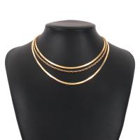 Mode-Multi-Layer-Halskette, Zinklegierung, plattiert, Modeschmuck & mehrschichtig & für Frau, keine, Länge 41-47.5 cm, verkauft von PC