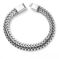 Titanium Steel Bracelet & Bangle, Double Layer & different size for choice & for man, original color, Sold By PC