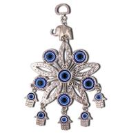 Hanging Ornaments Zinc Alloy with Lampwork Flower platinum color plated Unisex & evil eye pattern & hollow 190mm Sold By PC
