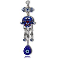 Hanging Ornaments Zinc Alloy with Lampwork Hamsa plated Unisex & evil eye pattern & epoxy gel 300mm Sold By PC