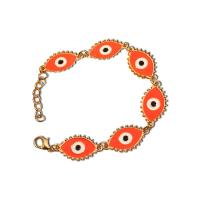 Evil Eye Jewelry Bracelet Zinc Alloy with Resin with 1.97inch extender chain gold color plated Unisex & epoxy gel Length Approx 7 Inch Sold By PC