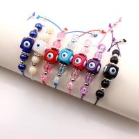 Evil Eye Jewelry Bracelet, Resin, with Wax Cord, Bohemian style & Unisex, more colors for choice, Length:Approx 12.9 Inch, Sold By PC