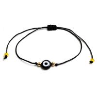 Evil Eye Jewelry Bracelet, Glass, with Polyester Cord, Bohemian style & Unisex, more colors for choice, Length:Approx 11.8 Inch, Sold By PC