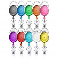 ABS Plastic Badge Holder, with Tibetan Style, Unisex & retractable, more colors for choice, 68x34mm, Sold By PC