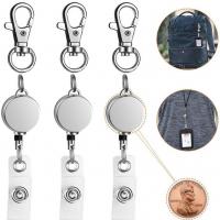 Tibetan Style Badge Holder, silver color plated, Unisex & retractable, 300x21mm, Sold By PC