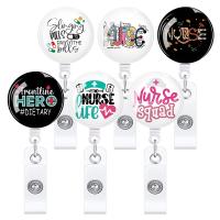 ABS Plastic Badge Holder, Unisex & retractable & epoxy gel, more colors for choice, 85x32mm, Sold By PC