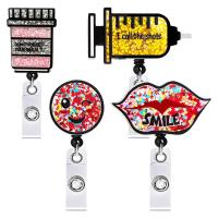 Acrylic Badge Holder, with PVC Plastic, Unisex & retractable, more colors for choice, 85x32mm, Sold By PC
