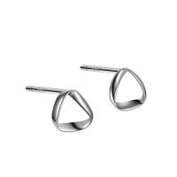 925 Sterling Silver Stud Earrings, platinum color plated, for woman, 6.50mm, Sold By Pair
