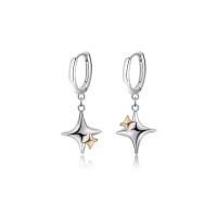 925 Sterling Silver Drop &  Dangle Earrings, platinum color plated, for woman, 12x27mm, Sold By Pair