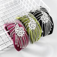 Hair Bands, Cloth, with Tibetan Style, fashion jewelry & for woman & with rhinestone, more colors for choice, 67mm, Sold By PC