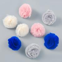 Fluffy Pom Pom Earrings, Tibetan Style, with Plush, fashion jewelry & for woman, more colors for choice, 39x39mm, Sold By Pair