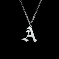 Stainless Steel Jewelry Necklace, 304 Stainless Steel, letters are from A to Z & Unisex, more colors for choice, 14.50x19.60mm, Length:Approx 45 cm, Sold By PC