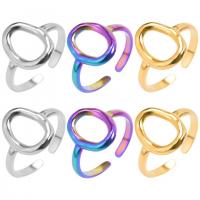 Stainless Steel Finger Ring, 304 Stainless Steel, Oval, Vacuum Ion Plating, Unisex & hollow, more colors for choice, US Ring Size:8, Sold By PC