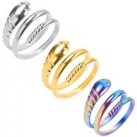 Vinger Ring in edelstaal, 304 roestvrij staal, Slang, uniseks, meer kleuren voor de keuze, Maat:8, Verkocht door PC