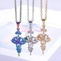 Stainless Steel Jewelry Necklace 304 Stainless Steel Flower Vacuum Ion Plating Unisex & hollow Length Approx 50 cm Sold By PC