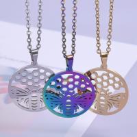 Stainless Steel Jewelry Necklace 304 Stainless Steel Flat Round Vacuum Ion Plating Unisex & hollow Length Approx 50 cm Sold By PC