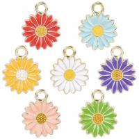 Tibetan Style Flower Pendants, Daisy, gold color plated, Unisex & enamel, more colors for choice, nickel, lead & cadmium free, 14x17mm, Sold By PC
