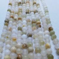 Jade Perlen, Mashan Jade, rund, poliert, DIY & verschiedene Größen vorhanden, weiß, verkauft per ca. 15.75 ZollInch Strang