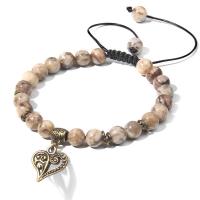 Gemstone Bracelets with Zinc Alloy Heart gold color plated & adjustable & for woman Length 7-8.6 Inch Sold By PC
