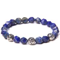 Gemstone Bracelets with Zinc Alloy Round silver color plated Star Cut Faceted & Unisex Length 7.5 Inch Sold By PC