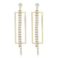 Rhinestone Earring, Brass, gold color plated, different styles for choice & for woman & with rhinestone, golden, nickel, lead & cadmium free, Sold By Pair