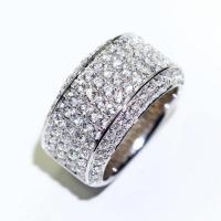 Cubic Zirconia Micro Pave Brass Ring & micro pave cubic zirconia & for man silver color nickel lead & cadmium free Sold By PC