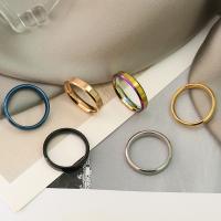 Titantium Steel δάχτυλο του δακτυλίου, Titanium Steel, κοσμήματα μόδας & για άνδρες και γυναίκες & διαφορετικό μέγεθος για την επιλογή, περισσότερα χρώματα για την επιλογή, 4x2mm, Sold Με PC