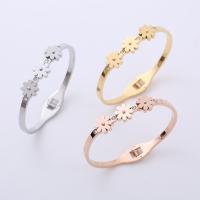 Stainless Steel Bangle 304 Stainless Steel Vacuum Ion Plating fashion jewelry & for woman & with rhinestone 57*48*4mm Sold By PC