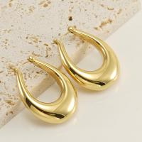 Titanium Steel  Earring, Vacuum Ion Plating, fashion jewelry & for woman, more colors for choice, 34x24.50x8.50mm, Sold By Pair